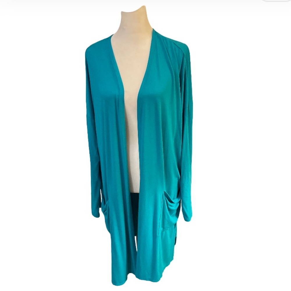 Teal Open Front Cardigan size large